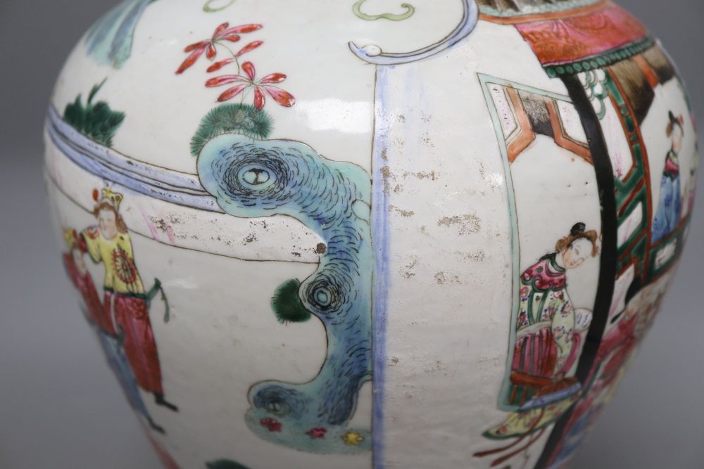 A 19th century Chinese famille rose vase, height 44cm